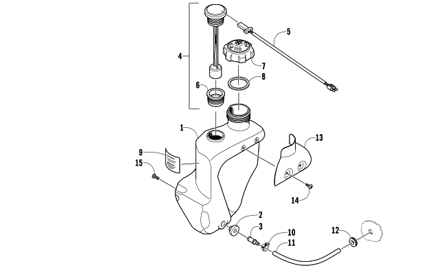 Parts Diagram for Arctic Cat 2008 CROSSFIRE 600 EFI SNOWMOBILE OIL TANK ASSEMBLY