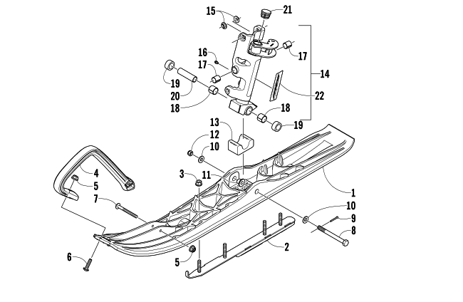 Parts Diagram for Arctic Cat 2008 CROSSFIRE 1000 EFI SNOWMOBILE SKI AND SPINDLE ASSEMBLY