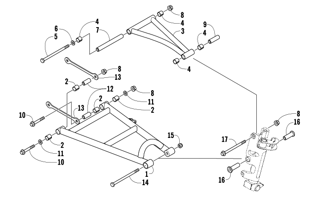 Parts Diagram for Arctic Cat 2007 CROSSFIRE 500 EFI SNOWMOBILE A-ARM ASSEMBLY