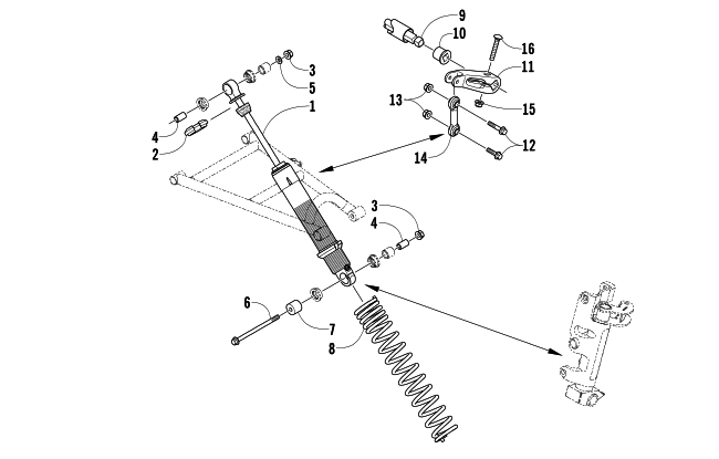 Parts Diagram for Arctic Cat 2008 CROSSFIRE 1000 EFI SNOWMOBILE SHOCK ABSORBER AND SWAY BAR ASSEMBLY