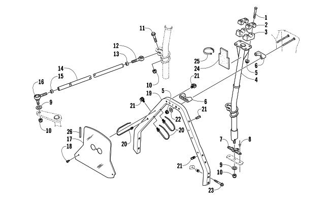 Parts Diagram for Arctic Cat 2008 M1000 EFI 153 SNOWMOBILE STEERING POST ASSEMBLY