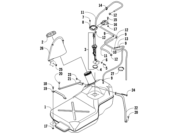 Parts Diagram for Arctic Cat 2008 PROWLER XT 650 H1 AUTOMATIC 4X4 ATV GAS TANK ASSEMBLY