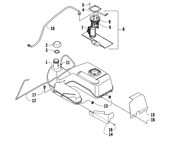 Parts Diagram for Arctic Cat 2008 700 EFI AUTOMATIC TRANSMISSION 4X4 FIS LE ATV GAS TANK ASSEMBLY