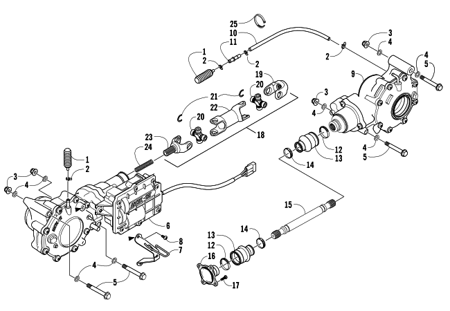 Parts Diagram for Arctic Cat 2008 700 EFI AUTOMATIC TRANSMISSION 4X4 TRV LE ATV DRIVE TRAIN ASSEMBLY