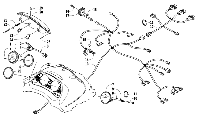 Parts Diagram for Arctic Cat 2008 PANTHER 370 SNOWMOBILE HEADLIGHT, INSTRUMENTS, AND WIRING ASSEMBLIES