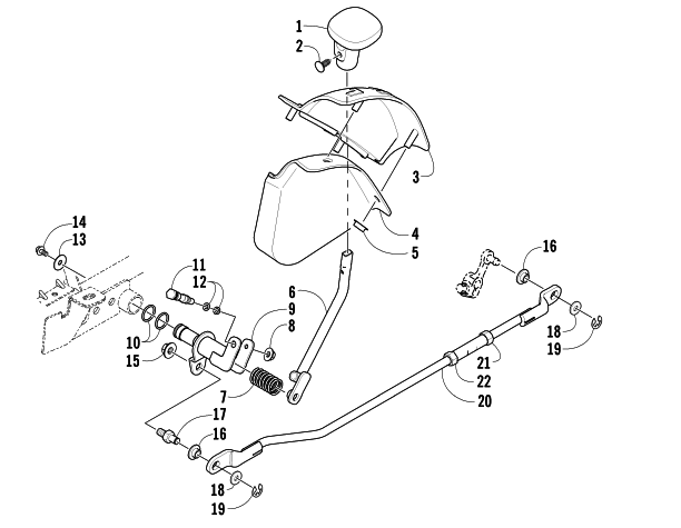 Parts Diagram for Arctic Cat 2009 550 TRV LE ATV SHIFT LEVER ASSEMBLY