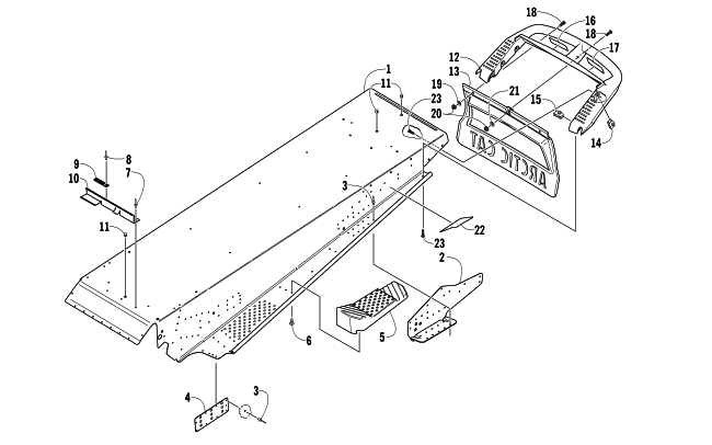 Parts Diagram for Arctic Cat 2008 PANTHER 370 SNOWMOBILE TUNNEL AND REAR BUMPER
