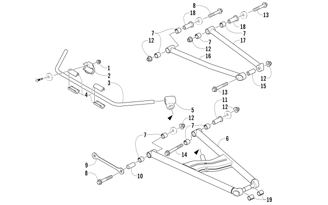 Parts Diagram for Arctic Cat 2016 LYNX 2000 SNOWMOBILE A-ARM AND SWAY BAR ASSEMBLY