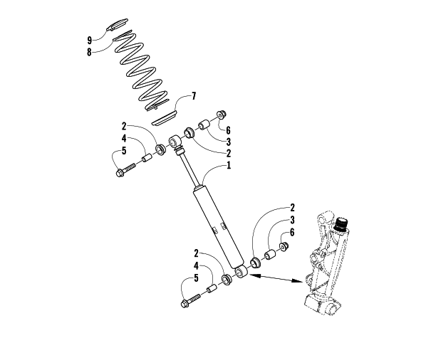 Parts Diagram for Arctic Cat 2008 TZ1 TOURING SNOWMOBILE SHOCK ABSORBER ASSEMBLY