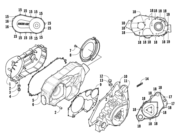 Parts Diagram for Arctic Cat 2008 PROWLER XTX 700 H1 AUTOMATIC 4X4 ATV CLUTCH/V-BELT/MAGNETO COVER ASSEMBLY