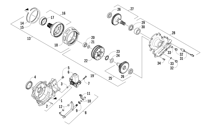 Parts Diagram for Arctic Cat 2008 F8 EFI SNOWMOBILE GEARCASE ASSEMBLY
