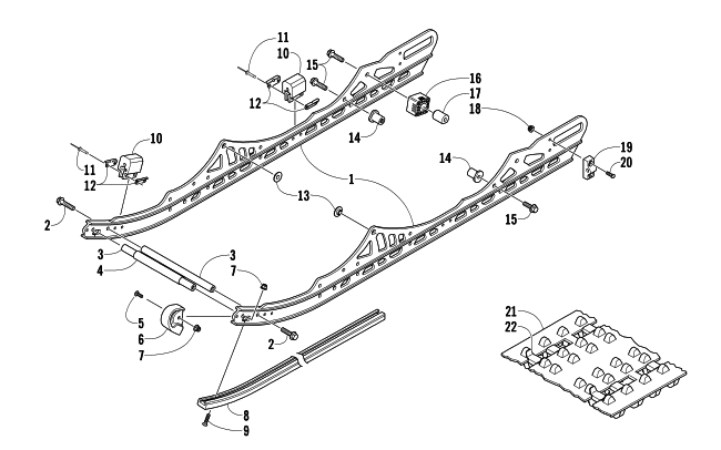 Parts Diagram for Arctic Cat 2008 F8 EFI SNO PRO LIMITED EDITION SNOWMOBILE SLIDE RAILS AND TRACK ASSEMBLY