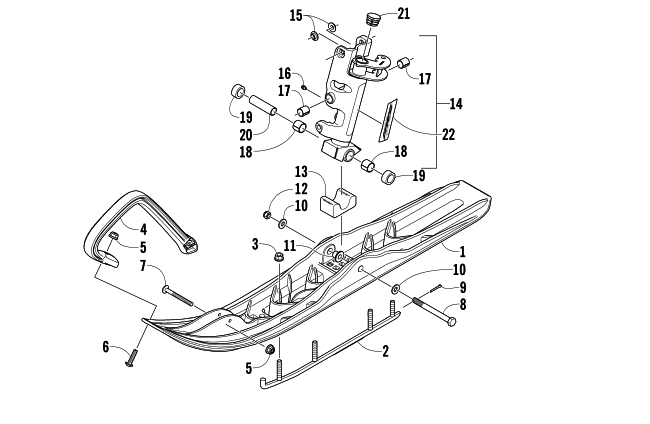 Parts Diagram for Arctic Cat 2008 CROSSFIRE 500 EFI SNOWMOBILE SKI AND SPINDLE ASSEMBLY