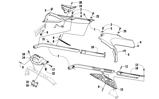 Parts Diagram for Arctic Cat 2008 F6 EFI LXR SNOWMOBILE SEAT SUPPORT ASSEMBLY