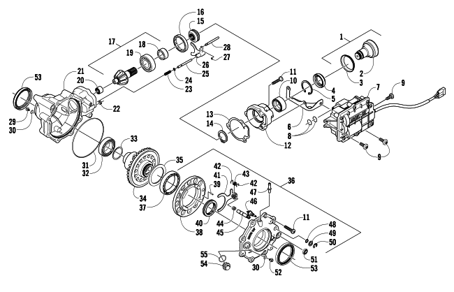 Parts Diagram for Arctic Cat 2008 700 EFI AUTOMATIC TRANSMISSION 4X4 TRV LE ATV FRONT DRIVE GEARCASE ASSEMBLY