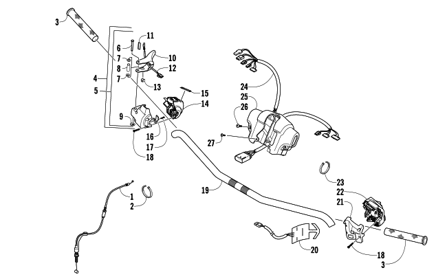 Parts Diagram for Arctic Cat 2008 F6 EFI LXR SNOWMOBILE HANDLEBAR AND CONTROLS