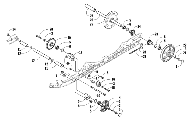 Parts Diagram for Arctic Cat 2008 F8 EFI LXR SNOWMOBILE IDLER WHEEL ASSEMBLY