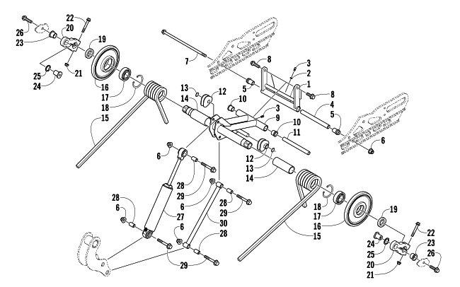 Parts Diagram for Arctic Cat 2008 JAGUAR Z1 1100 EFI SNO PRO SNOWMOBILE REAR SUSPENSION REAR ARM ASSEMBLY