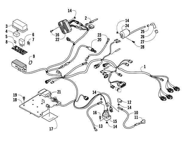 Parts Diagram for Arctic Cat 2008 500 AUTOMATIC TRANSMISSION 4X4 TRV ATV WIRING HARNESS ASSEMBLY