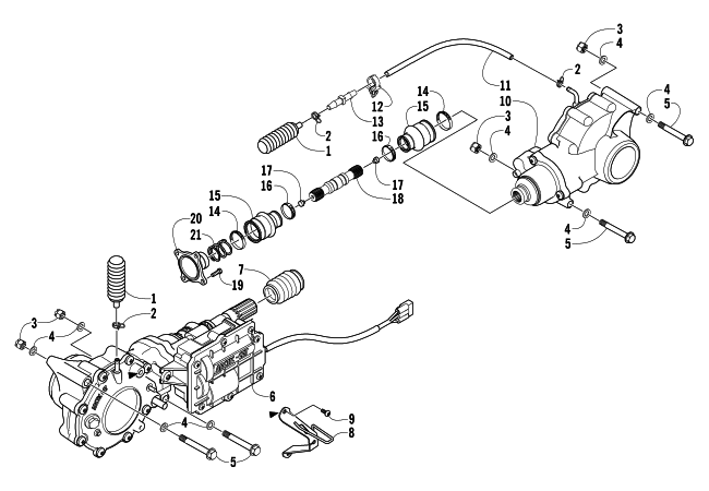 Parts Diagram for Arctic Cat 2007 650 H1 AUTOMATIC TRANSMISSION 4X4 TRV LE ATV DRIVE TRAIN ASSEMBLY