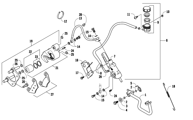 Parts Diagram for Arctic Cat 2009 500 4X4 AUTOMATIC ATV AUXILIARY BRAKE ASSEMBLY