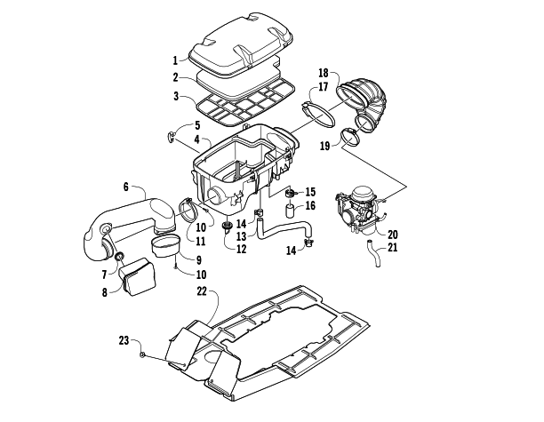 Parts Diagram for Arctic Cat 2008 650 H1 AUTOMATIC TRANSMISSION 4X4 TRV ATV AIR INTAKE ASSEMBLY