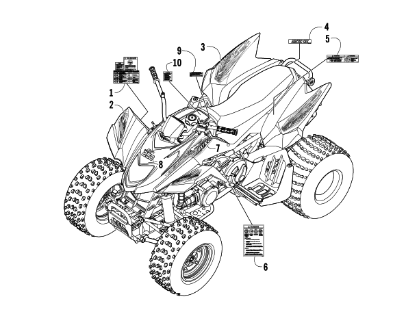 Parts Diagram for Arctic Cat 2008 250 DVX ATV DECALS