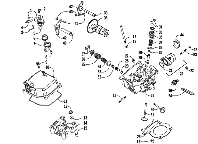 Parts Diagram for Arctic Cat 2008 250 DVX ATV CYLINDER HEAD ASSEMBLY