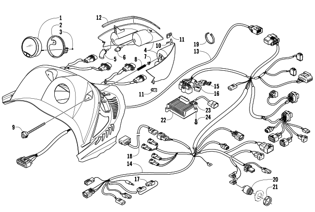 Parts Diagram for Arctic Cat 2008 M1000 EFI 162 SNOWMOBILE HEADLIGHT, INSTRUMENTS, AND WIRING ASSEMBLIES