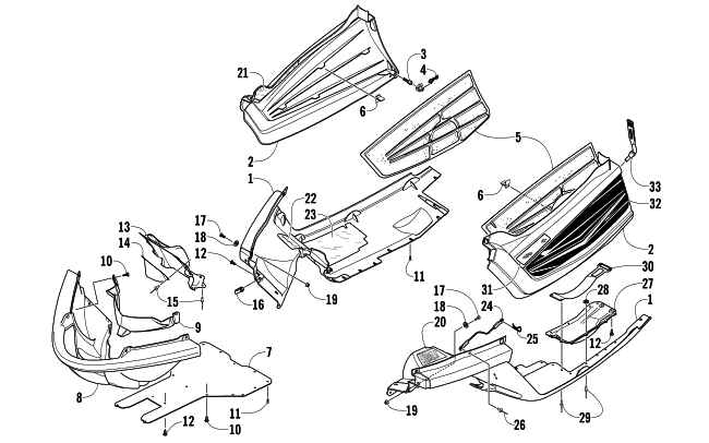 Parts Diagram for Arctic Cat 2008 CROSSFIRE 1000 EFI SNOWMOBILE BELLY PAN ASSEMBLY