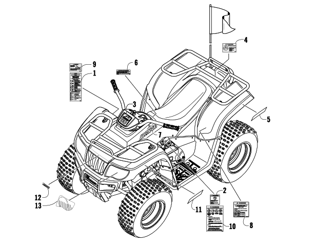 Parts Diagram for Arctic Cat 2008 90 UTILITY CALIFORNIA ATV DECALS