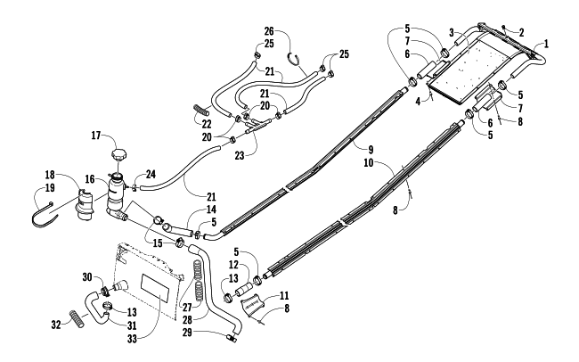 Parts Diagram for Arctic Cat 2008 CROSSFIRE 1000 EFI SNO PRO LIMITED EDITION SNOWMOBILE COOLING ASSEMBLY