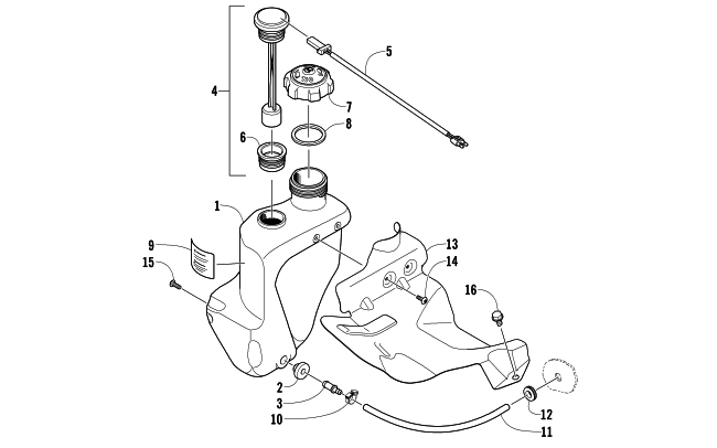 Parts Diagram for Arctic Cat 2008 CROSSFIRE 800 EFI SNO PRO LIMITED EDITION SNOWMOBILE OIL TANK ASSEMBLY