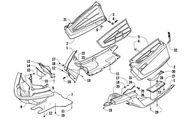 Parts Diagram for Arctic Cat 2008 M1000 EFI 162 SNO PRO LIMITED EDITION SNOWMOBILE BELLY PAN ASSEMBLY