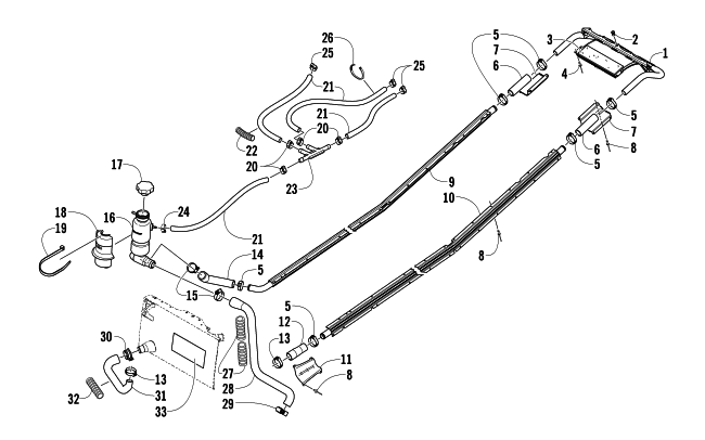 Parts Diagram for Arctic Cat 2008 M1000 EFI 153 SNOWMOBILE COOLING ASSEMBLY