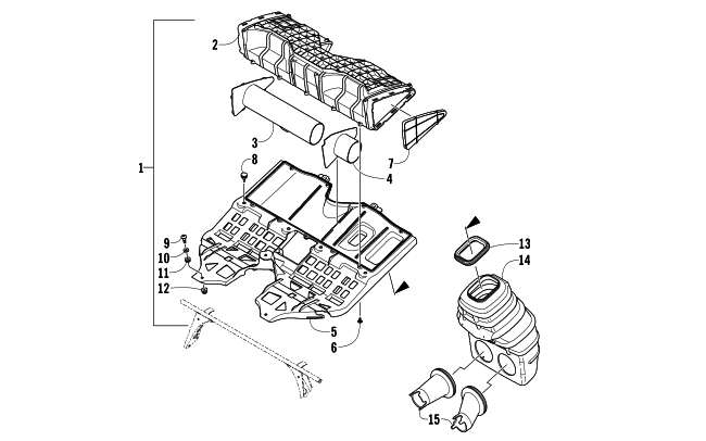 Parts Diagram for Arctic Cat 2008 F570 SNOWMOBILE AIR SILENCER ASSEMBLY