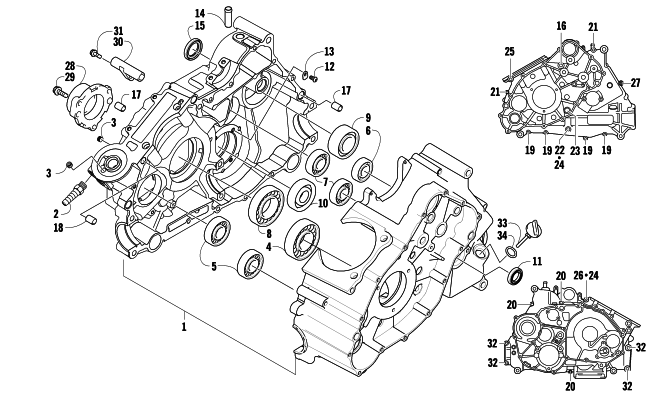 Parts Diagram for Arctic Cat 2008 PROWLER XTX 700 H1 AUTOMATIC 4X4 ATV CRANKCASE ASSEMBLY