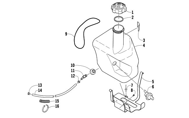 Parts Diagram for Arctic Cat 2009 T570 TOURING SNOWMOBILE OIL TANK ASSEMBLY