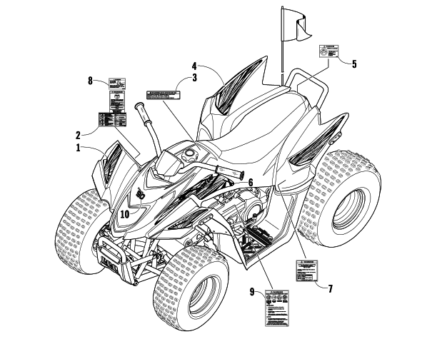 Parts Diagram for Arctic Cat 2008 90 DVX CALIFORNIA ATV DECALS