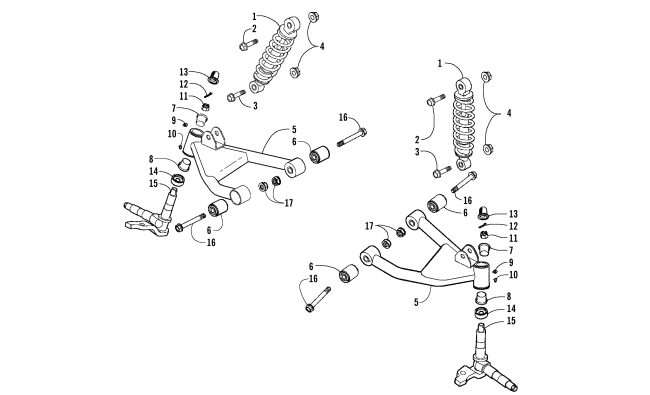 Parts Diagram for Arctic Cat 2010 90 2X4 UTILITY ATV FRONT SUSPENSION ASSEMBLY
