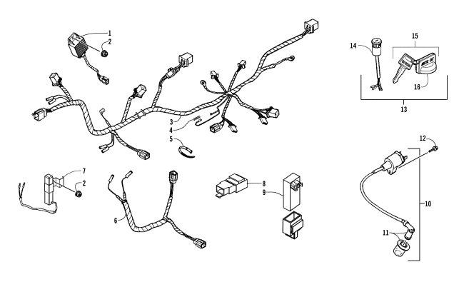 Parts Diagram for Arctic Cat 2010 90 2X4 DVX ATV ELECTRICAL AND WIRING HARNESS ASSEMBLY