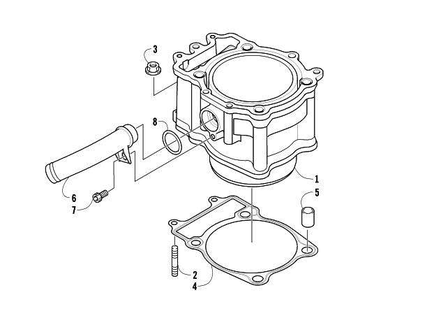 Parts Diagram for Arctic Cat 2008 PROWLER XTX 700 H1 AUTOMATIC 4X4 ATV CYLINDER ASSEMBLY