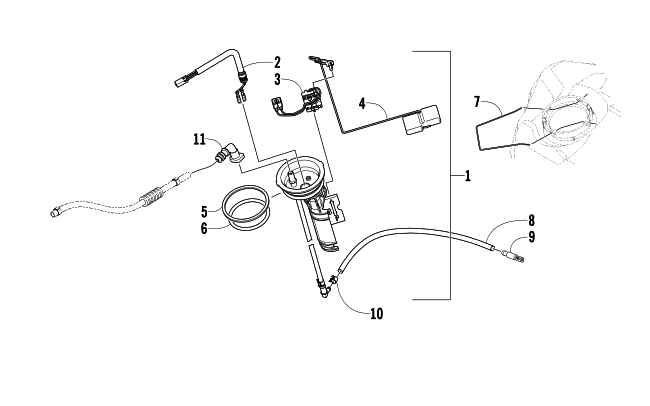 Parts Diagram for Arctic Cat 2008 T570 SNOWMOBILE FUEL PUMP ASSEMBLY