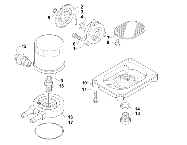 Parts Diagram for Arctic Cat 2009 700 TRV CRUISER ATV OIL FILTER/PUMP ASSEMBLY