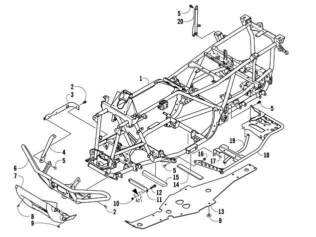 Parts Diagram for Arctic Cat 2008 700 EFI AUTOMATIC TRANSMISSION 4X4 TRV LE ATV FRAME AND RELATED PARTS