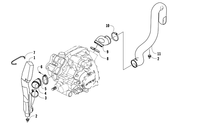 Parts Diagram for Arctic Cat 2008 700 EFI AUTOMATIC TRANSMISSION 4X4 TRV LE ATV CASE/BELT COOLING ASSEMBLY