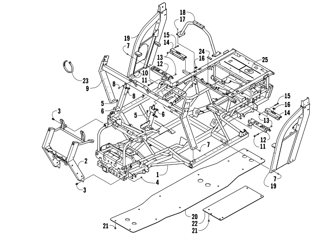 Parts Diagram for Arctic Cat 2008 PROWLER 650 H1 AUTOMATIC 4X4 ATV FRAME AND RELATED PARTS