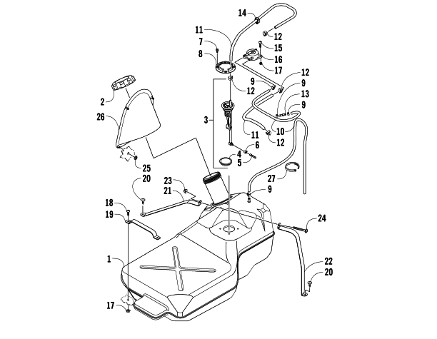 Parts Diagram for Arctic Cat 2008 PROWLER 650 H1 AUTOMATIC 4X4 ATV GAS TANK ASSEMBLY