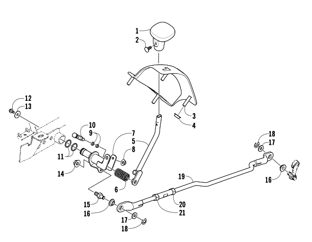 Parts Diagram for Arctic Cat 2008 700 AUTOMATIC TRANSMISSION 4X4 DIESEL ATV SHIFT LEVER ASSEMBLY