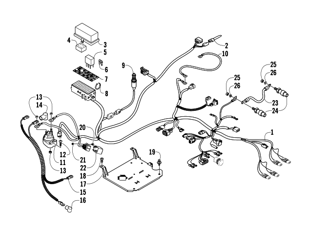 Parts Diagram for Arctic Cat 2008 700 AUTOMATIC TRANSMISSION 4X4 DIESEL ATV WIRING HARNESS ASSEMBLY